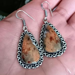 ♦️Genuine Norina Jasper Sterling Silver 925 stamped Earrings
